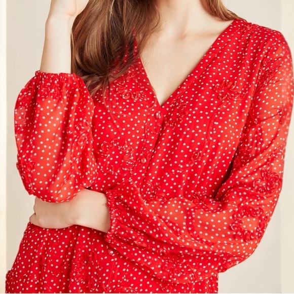 Anthropologie Miranda Maxi Dress Sunday in Brooklyn Polka Dot Textured XXS - Picture 3 of 10